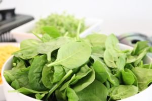 Bowl of Spinach Leaves