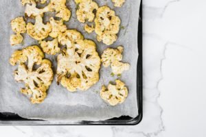 Cooking Sheet with Pieces of Cauliflower